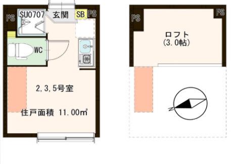 グラン千住仲町(ワンルーム/1階)の間取り写真