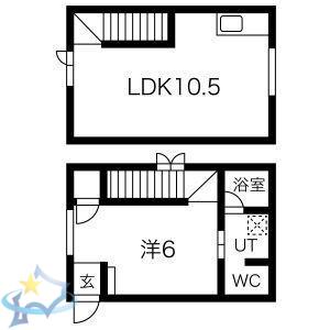 円山NAGAYA(1LDK/2階)の間取り写真