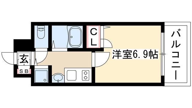 プレサンス泉セントマーク(1K/2階)の間取り写真
