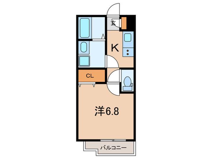 ジーメゾン明石大久保(1K/3階)の間取り写真