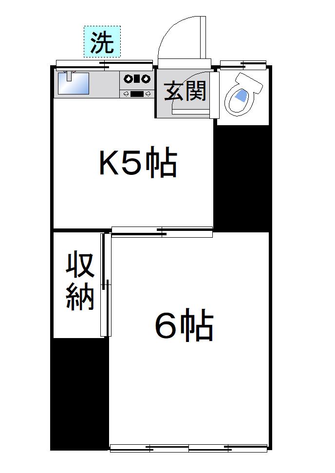 八重垣荘(1K/1階)の間取り写真