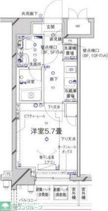 ライジングプレイス堀切(1K/10階)の間取り写真