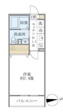 エルスタンザ綾瀬1丁目(1K/2階)の間取り写真