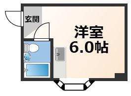 川辺ビル38(ワンルーム/1階)の間取り写真