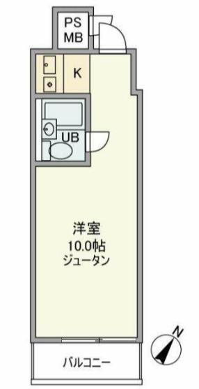 タウンハイツ銀座(ワンルーム/4階)の間取り写真
