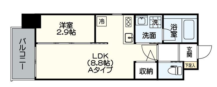 アヴァンティ祇園(1LDK/7階)の間取り写真