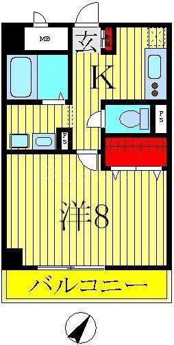 アルバ南柏(1K/5階)の間取り写真