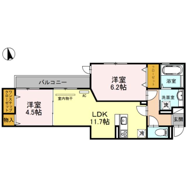 LA LUCE(2LDK/2階)の間取り写真