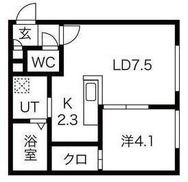 プリオール千歳(1LDK/3階)の間取り写真