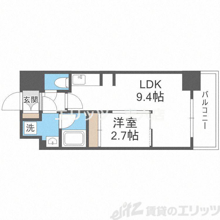 セレーノ南森町(1LDK/12階)の間取り写真