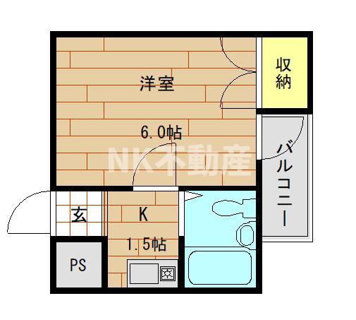 エスタイル小阪(1K/1階)の間取り写真