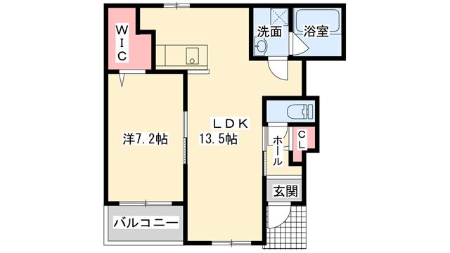 オリーブ赤穂I(1LDK/1階)の間取り写真