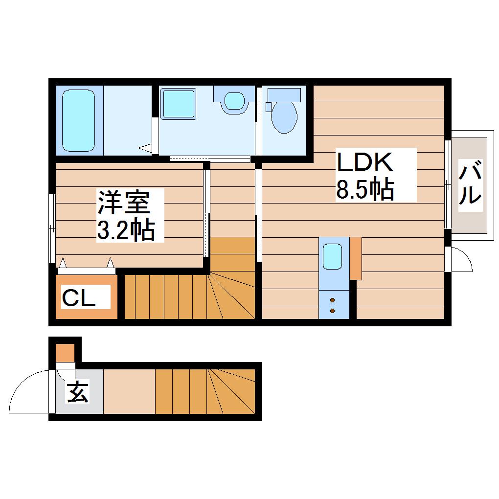 FINECOURT(1LDK/2階)の間取り写真