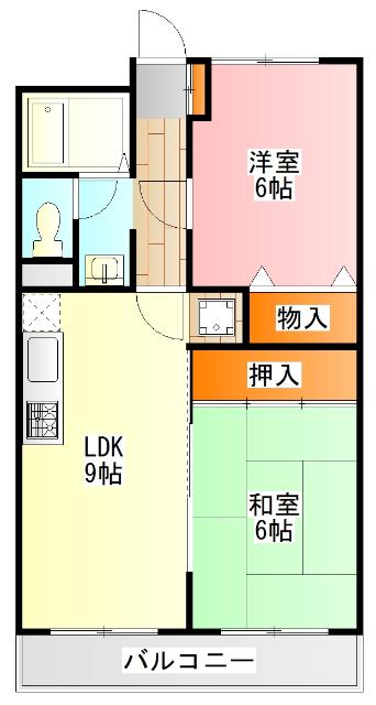 グリーンパーク(2LDK/1階)の間取り写真