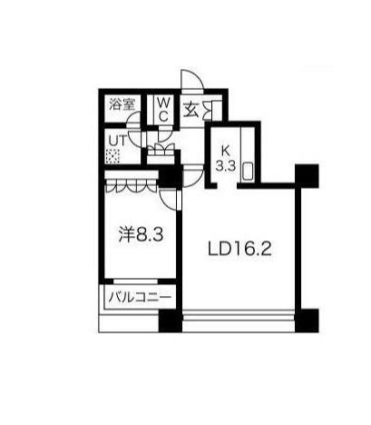 グランパークハイツ(1LDK/3階)の間取り写真
