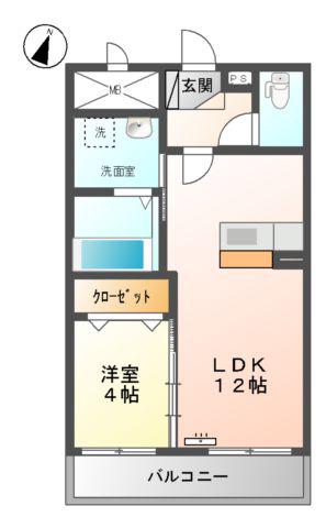 PLACE72(1LDK/1階)の間取り写真