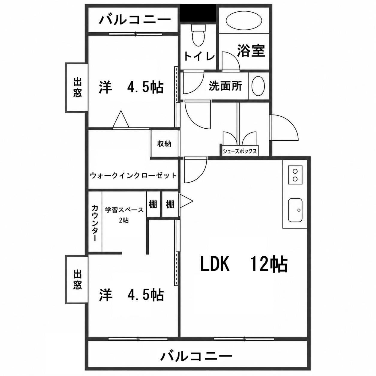 ハイツリバーヒルズ(2SLDK/3階)の間取り写真