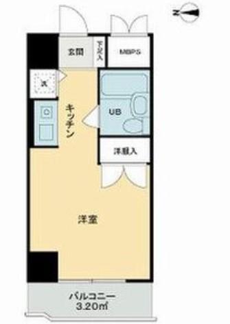 ライオンズマンション国分町(ワンルーム/4階)の間取り写真