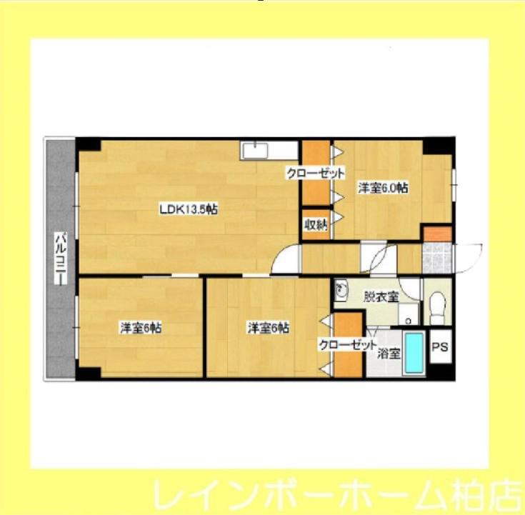 CHERRY BLOSSAM(3LDK/3階)の間取り写真