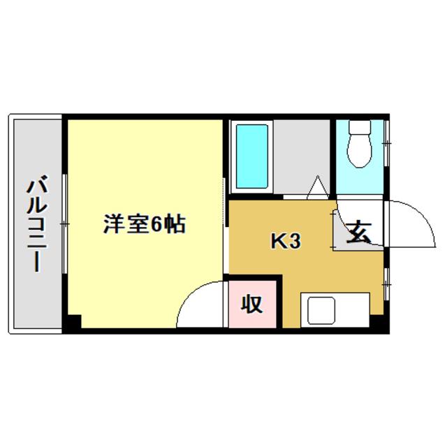 小倉ハイツ(1K/4階)の間取り写真