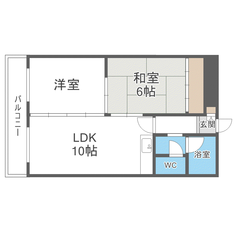ネスト白石(2LDK/4階)の間取り写真