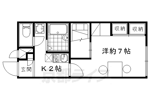 レオパレスヤングフォレストB(1K/2階)の間取り写真