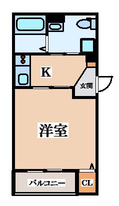 CRASTINE大蓮北4丁目A(1K/3階)の間取り写真