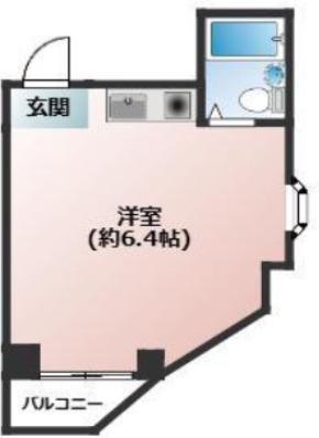ハマンション枚方元町(ワンルーム/3階)の間取り写真