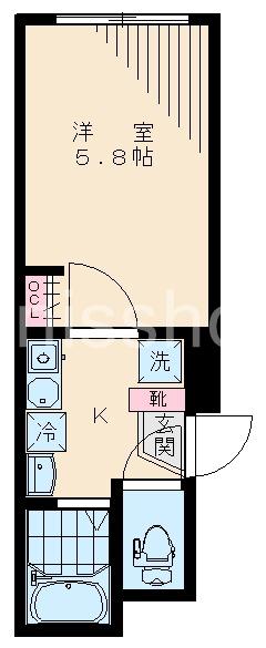 プルメリア桜台(1K/1階)の間取り写真