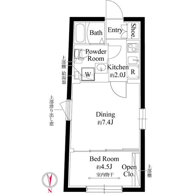 クレセール西小山(2K/3階)の間取り写真