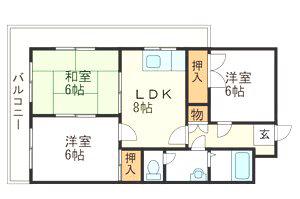 加賀屋ビル(3DK/4階)の間取り写真