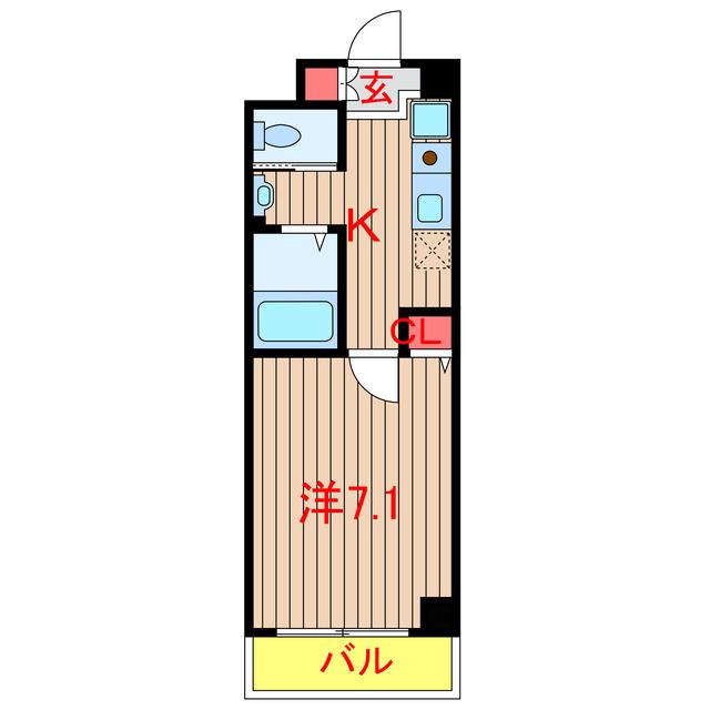 リアルジョイ船橋壱番館(1K/4階)の間取り写真