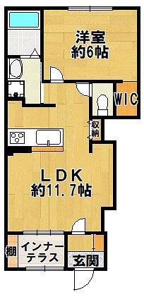 2023(1LDK/1階)の間取り写真