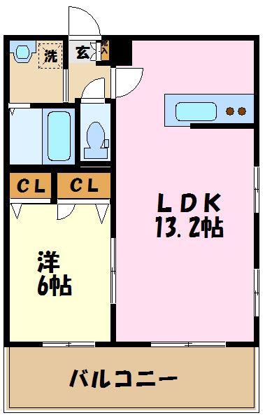 SUNNY HEIMS III(1LDK/3階)の間取り写真