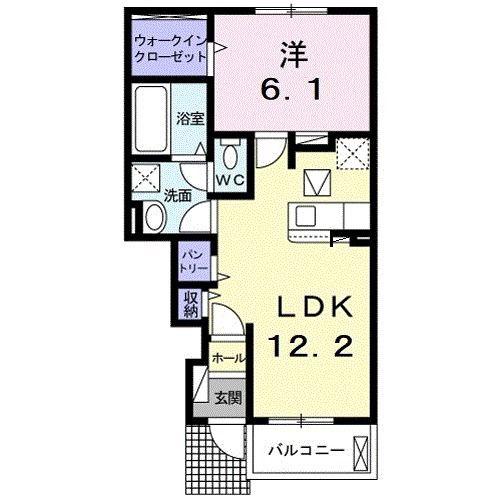 ザ・ビレッジグリーン山口町II(1LDK/1階)の間取り写真