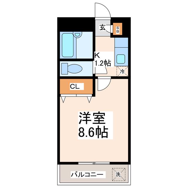 フォーレスト96(1K/2階)の間取り写真
