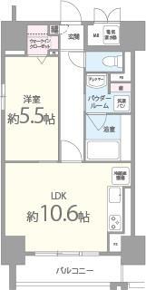 リラシオ西明石駅前(1LDK/4階)の間取り写真