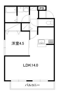 プランドールA(1LDK/2階)の間取り写真