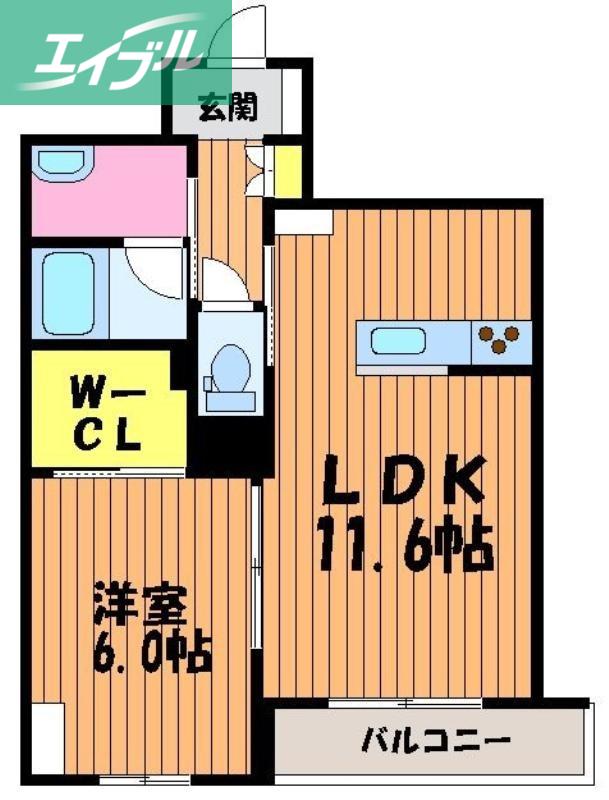 ヴィラシャテーニュ(1LDK/3階)の間取り写真