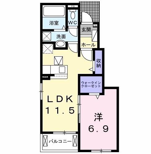 ヴィラ・アリエッタ(1LDK/1階)の間取り写真