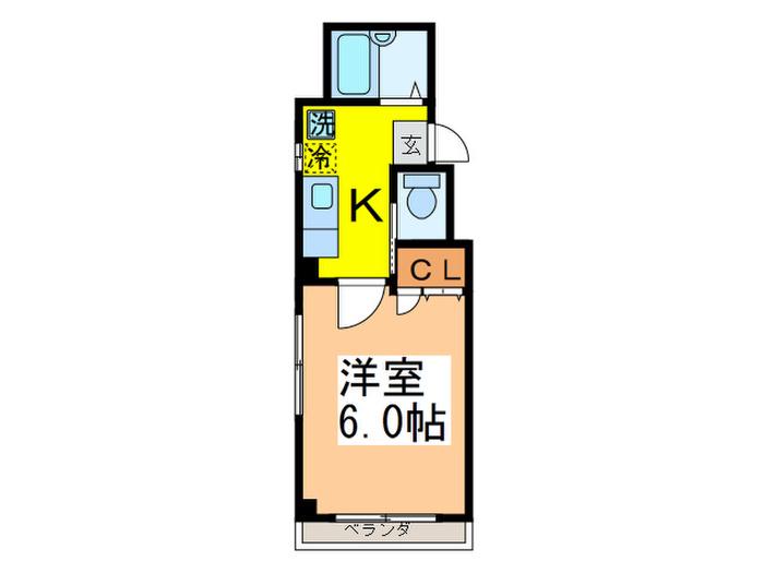 タカミハイツ(1K/4階)の間取り写真