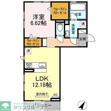 サンラモン本山II(1LDK/2階)の間取り写真