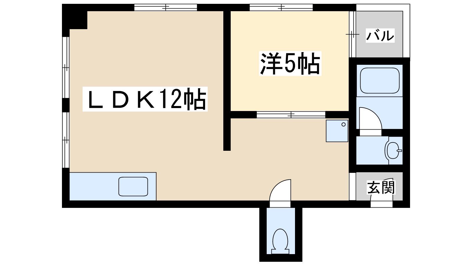第6エンシン北大阪ビル(1LDK/5階)の間取り写真