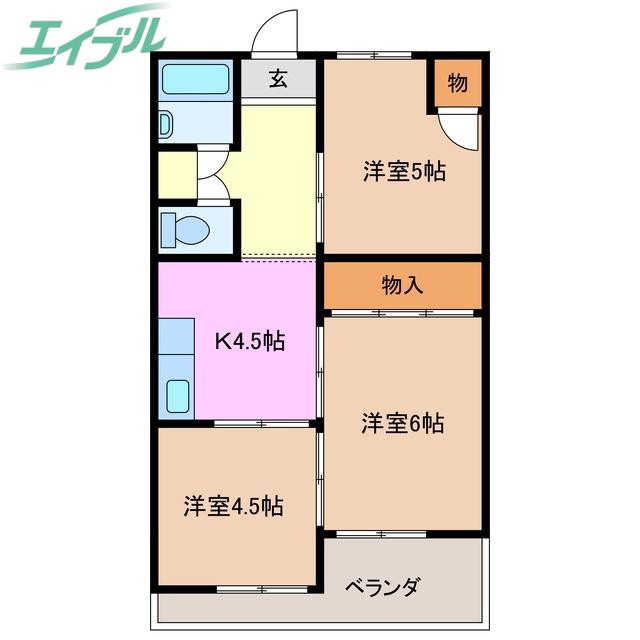 第一セントラルビル(3K/4階)の間取り写真