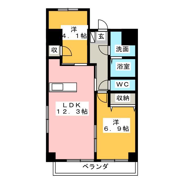 グランステージU(2LDK/3階)の間取り写真