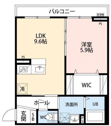 三ツ池BASE(1LDK/3階)の間取り写真