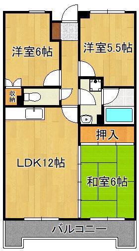 リバーコーポラスOND(3LDK/2階)の間取り写真