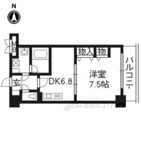 プラネシア星の子京都駅前西(1DK/5階)の間取り写真