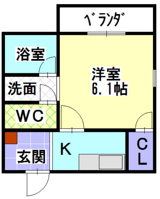 GRACE TSUKADA(1K/2階)の間取り写真