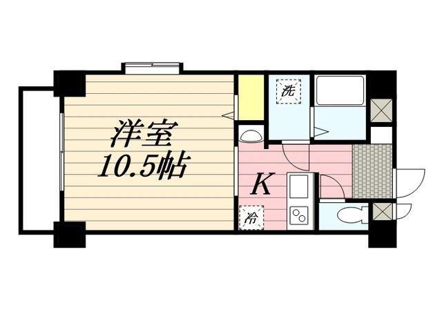 TOMITAビル(1K/6階)の間取り写真